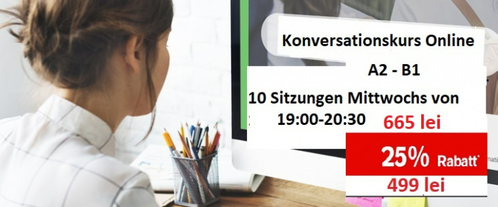 25% Reducere Curs Conversational Online Germana A2-B1